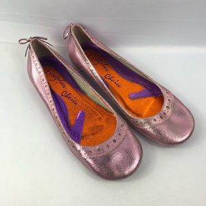 Irregular Choice pink metallic flats Euro size 40